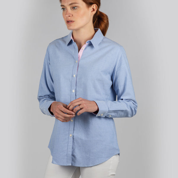 Schoffel Soft Oxford Cley Shirt (Pale Blue/Pink)