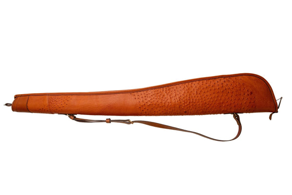 Handmade Ostrich Leather and Fleece Gun Slip (Tan)