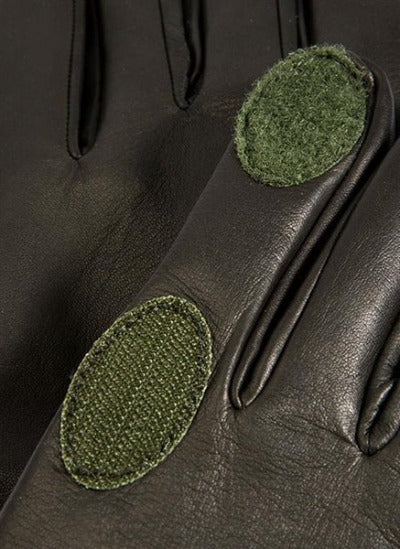 Leather Shooting Gloves Right Hand Silk Lined (Olive)