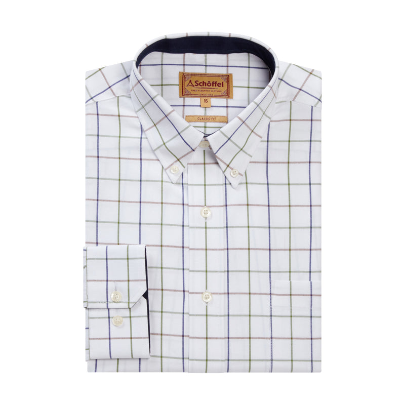 Brancaster Shirt (Navy/Brown/Olive)