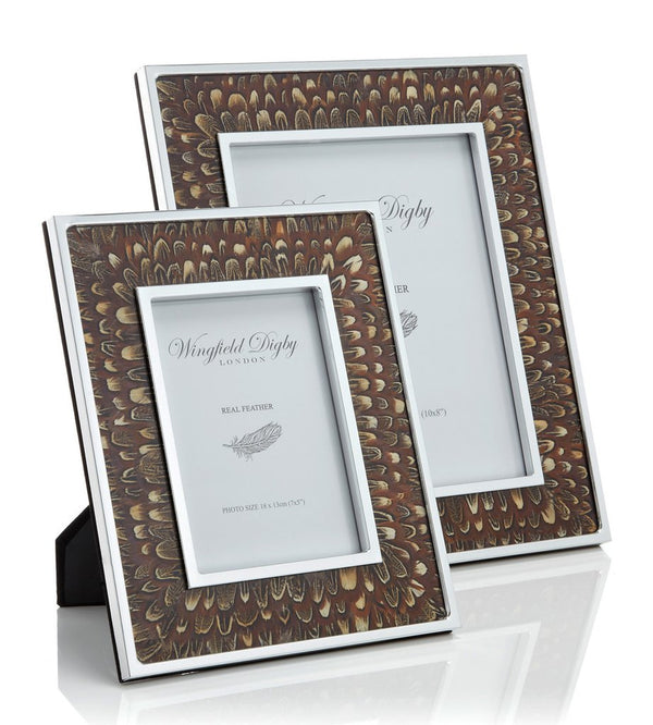 Cock Pheasant Feather & Glass Photo Frame