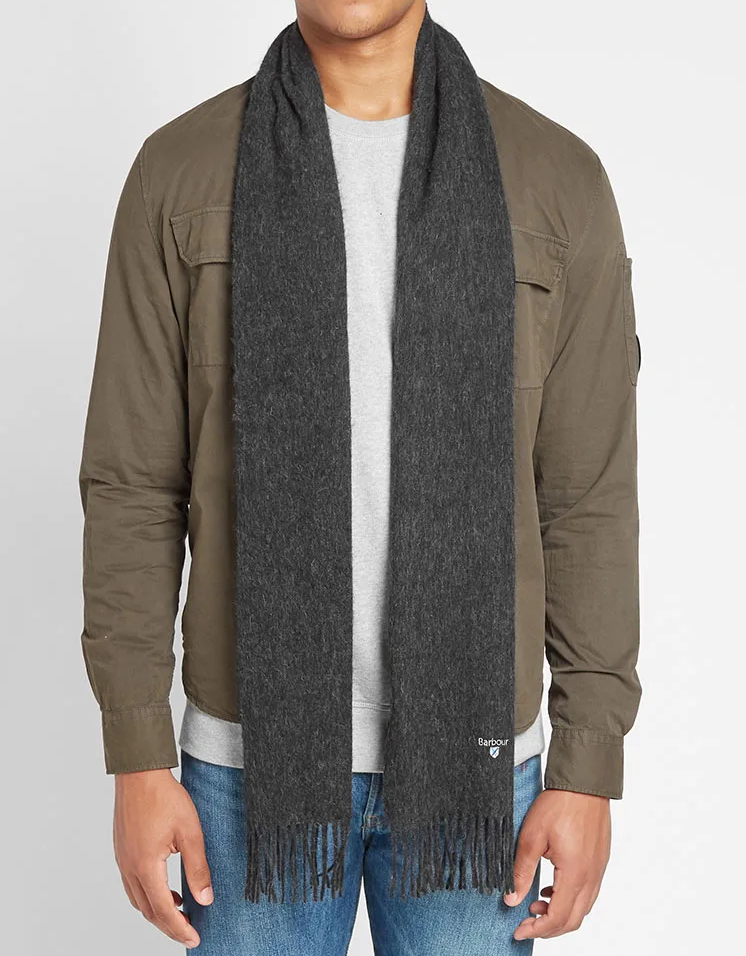 Barbour Plain Lambswool Scarf (Charcoal)