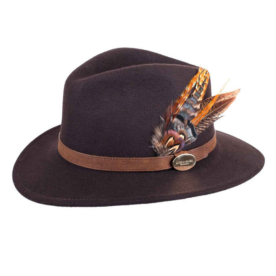 Suffolk Fedora Dark Brown (Gamebird Feather)