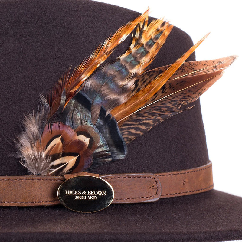 Suffolk Fedora Dark Brown (Gamebird Feather)
