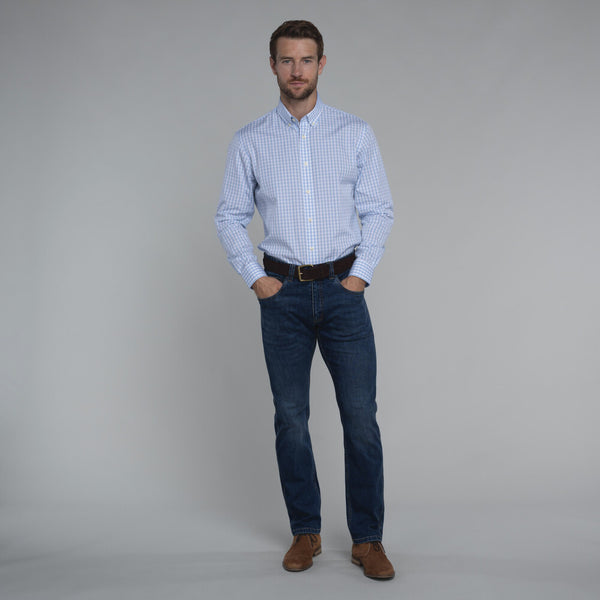 Harlyn Tailored Fit Shirt (Blue Check)