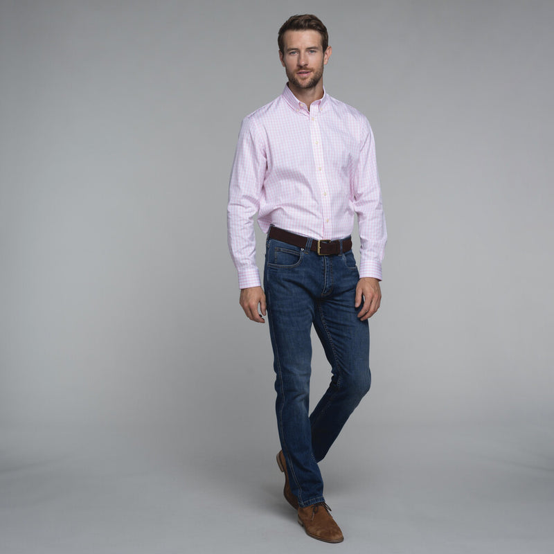 Harlyn Tailored Fit Shirt (Pink Check)