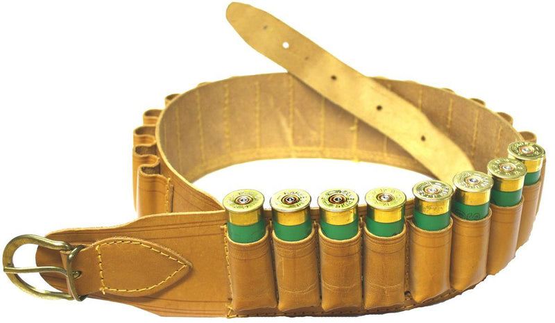 Natural Leather Cartridge Belt (Tan)