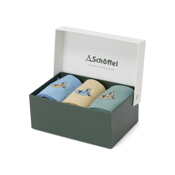 Schoffel Ladies Bamboo Socks ( Box of 3 ) Duck Print