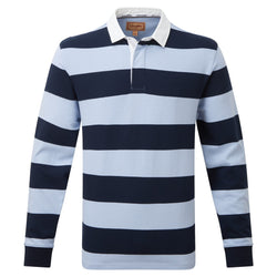 Schoffel St Mawes Rugby Shirt (Navy/Pale Blue Stripe)