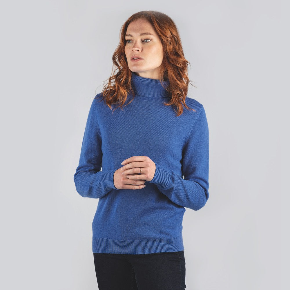Merino roll neck (Cobalt Blue)