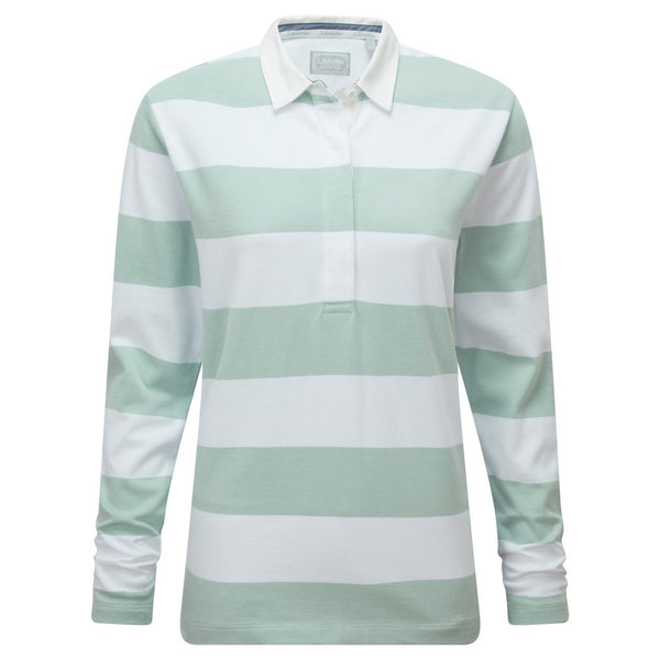 St Mawgan Rugby Shirt  (Mint / White Stripe)