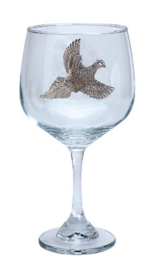 Stag and pheasant Gin glass