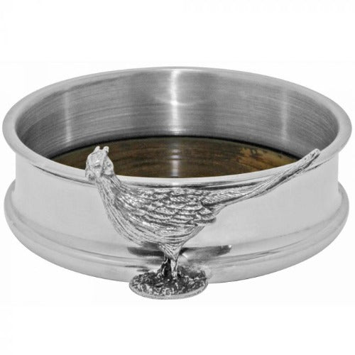 Pheasant Pewter Bottle Coaster