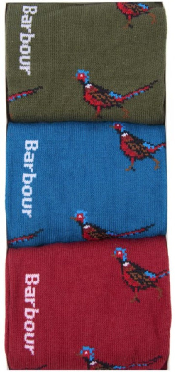 Barbour Pheasant Sock (Olive/Blue/Red)